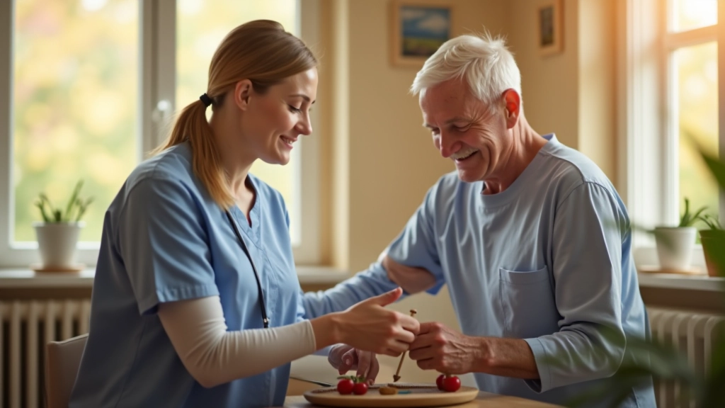 In-home caregiver with elderly client