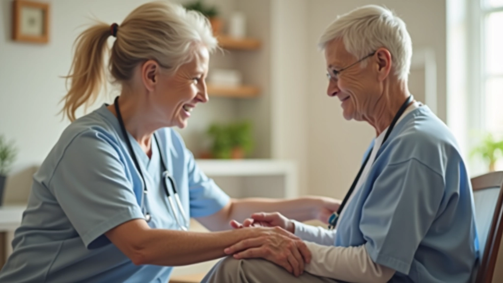 Caregiver assisting elderly person with daily activities