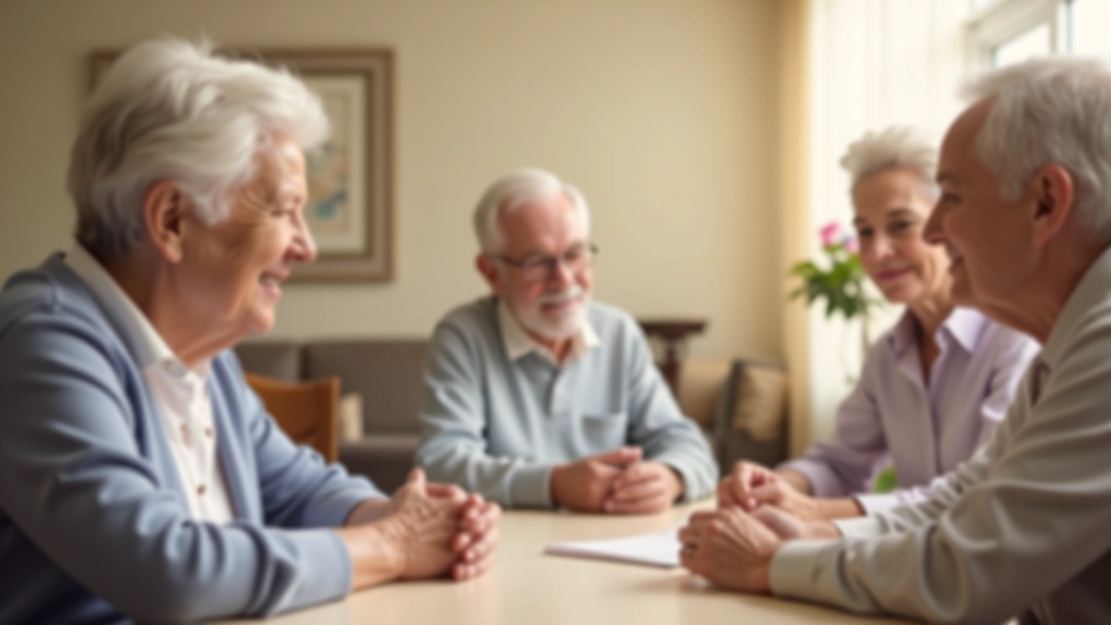 Group of seniors enjoying activity time together in bright community room with natural windows
