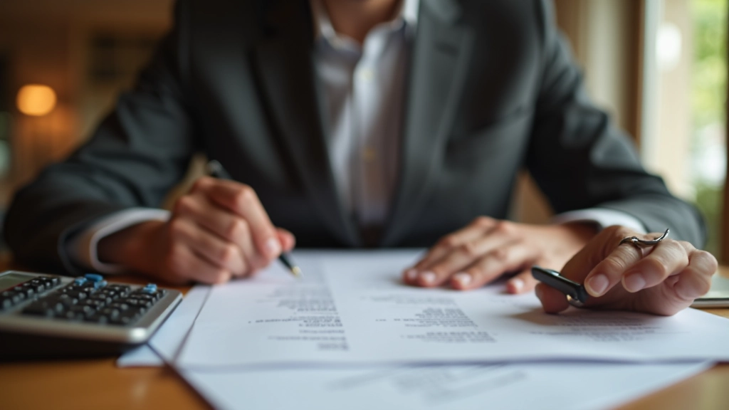 Financial documents and calculator on desk showing care cost planning